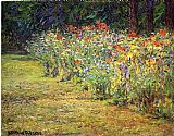 John Ottis Adams Canvas Paintings - Flower Border